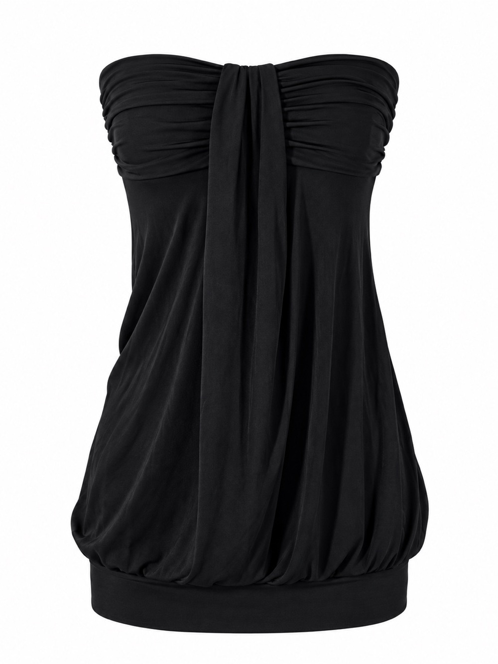 XOXO Y2K Black Strapless Blouson Top